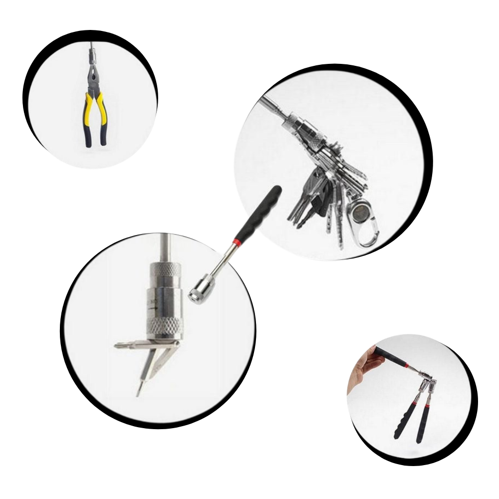 Extendable Magnetic Retrieval Tool with LED Light