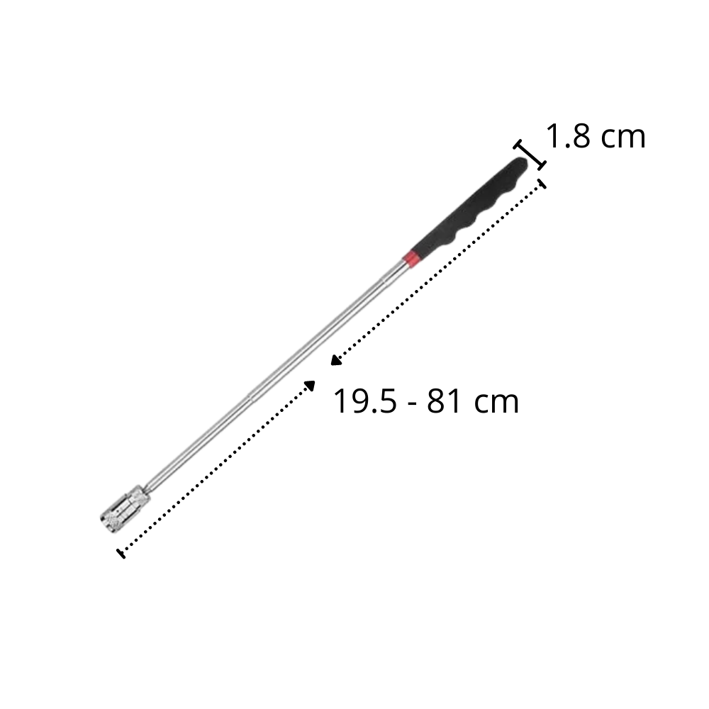 Extendable Magnetic Retrieval Tool with LED Light