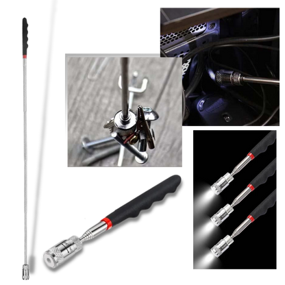 Extendable Magnetic Retrieval Tool with LED Light