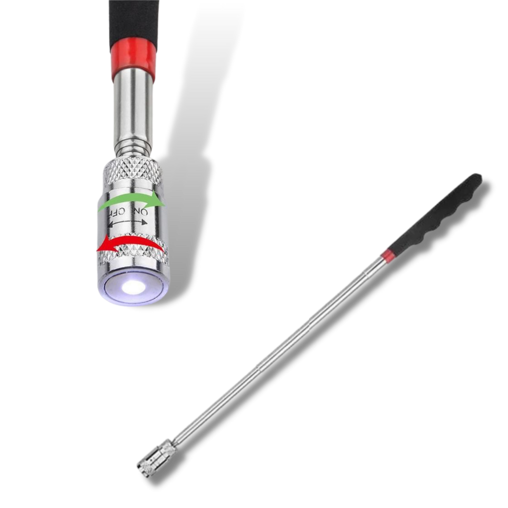 Extendable Magnetic Retrieval Tool with LED Light