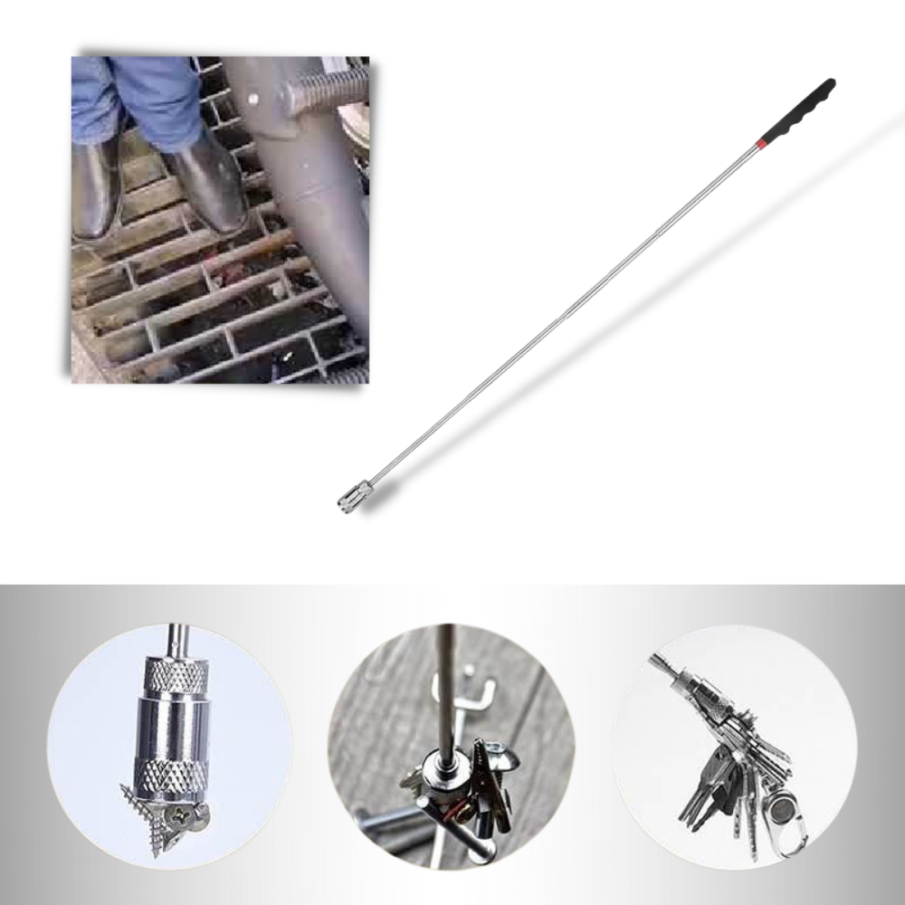 Extendable Magnetic Retrieval Tool with LED Light