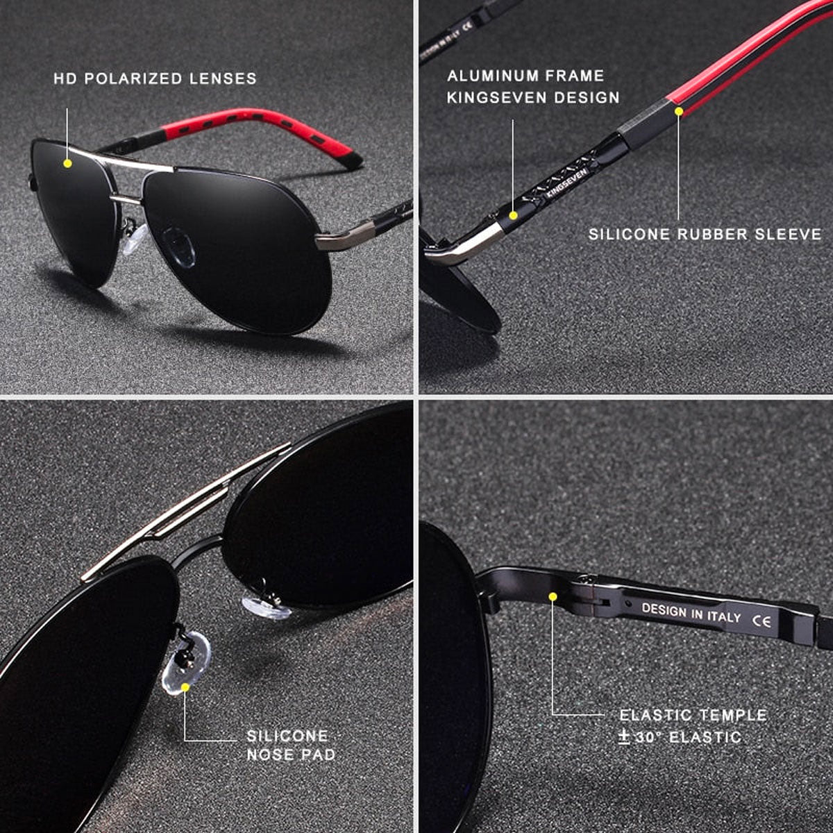 Men's Polarized Sunglasses in Vintage Aluminum Frame