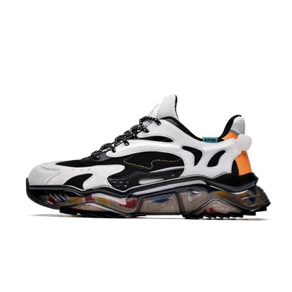 Men's Sneakers with Mesh Design and Script Detail
