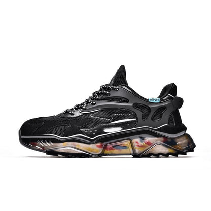 Men's Sneakers with Mesh Design and Script Detail