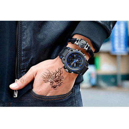 Military Men's Watch with Analog and Digital Functions – Rugged Design