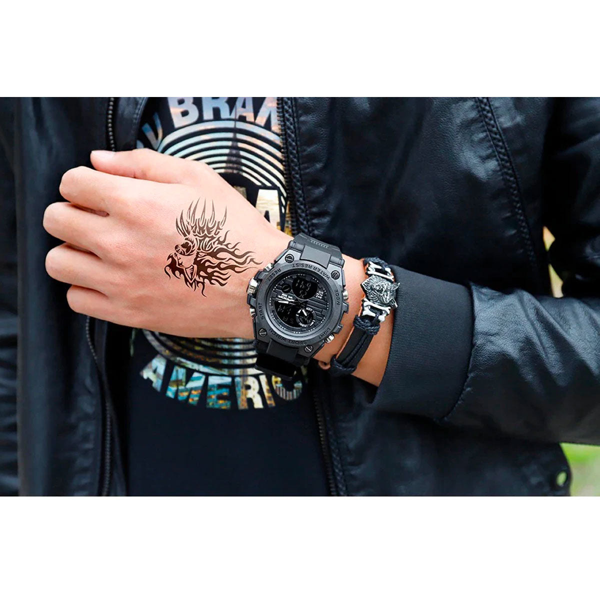 Military Men's Watch with Analog and Digital Functions – Rugged Design