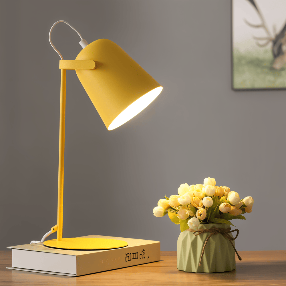 Adjustable Yellow Nordic Desk Lamp – Macaron Style Table Light