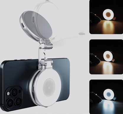 Portable Selfie Ring Light with Clamp – Magnetic and Rechargeable LumiClip