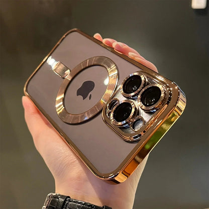 Glossy Gold Magnetic Phone Case with Stylish Design