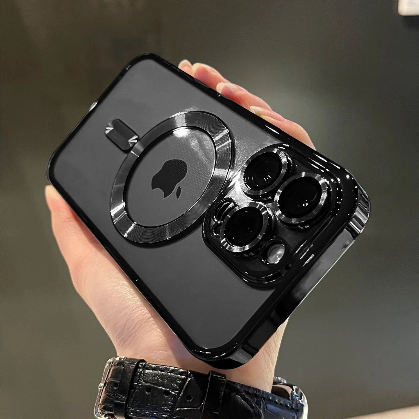 Glossy Gold Magnetic Phone Case with Stylish Design
