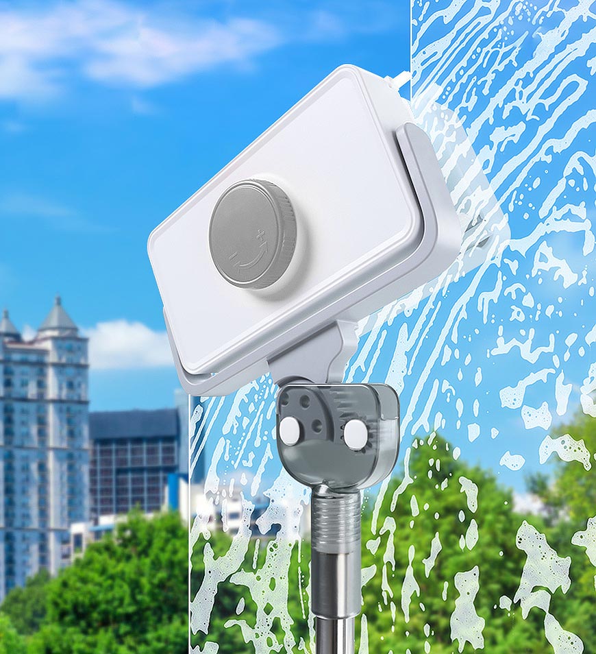 CrystalClear Magnetic Window Cleaner with Adjustable Grip