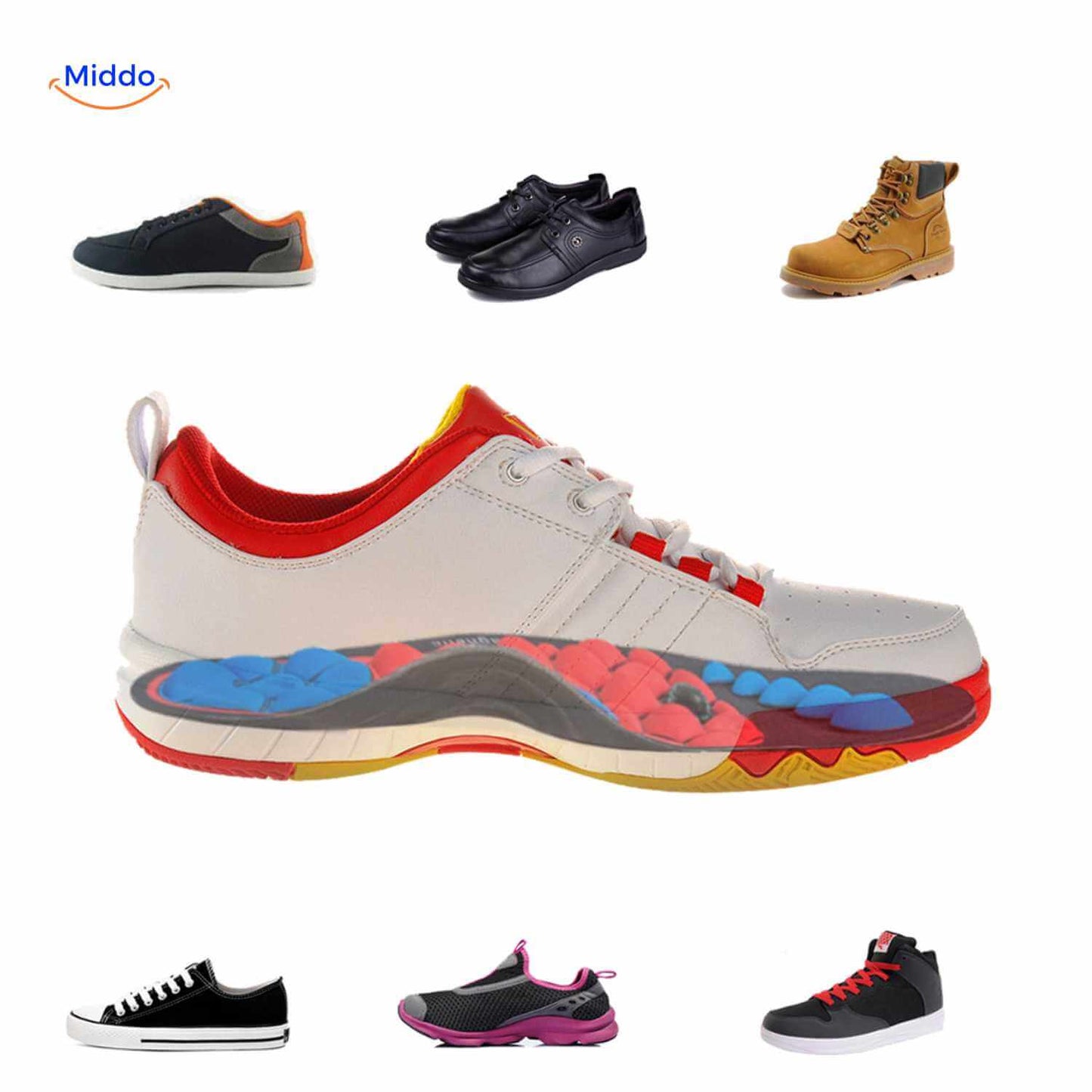 Comfort Insoles with Breathable, Shock-Absorbing Design for Support