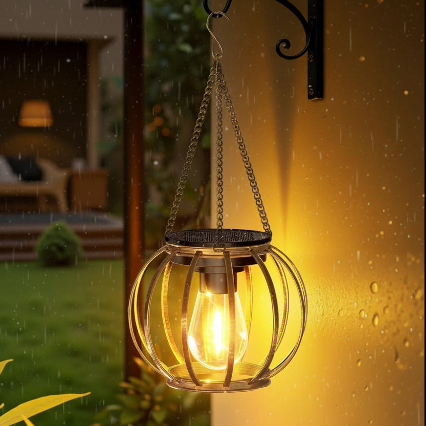 Solar Lawn Pendant Light with Teardrop Design