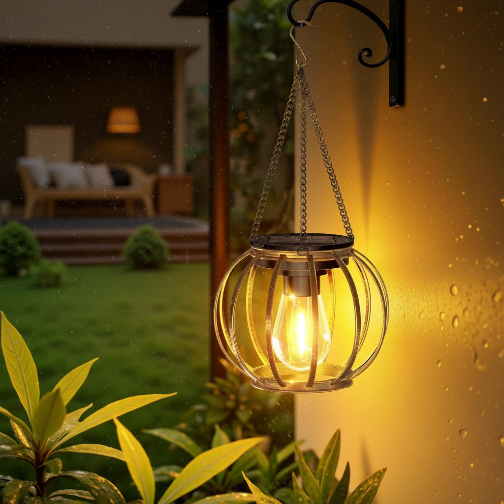 Solar Hanging Lantern - Teardrop Design for Outdoor Decor