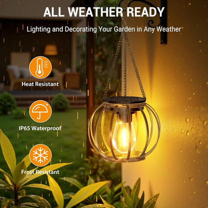 Solar Lawn Pendant Light with Teardrop Design