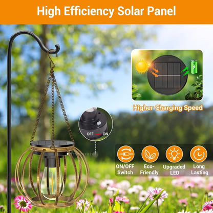 Solar Hanging Lantern - Teardrop Design for Outdoor Decor
