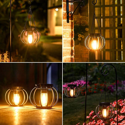 Solar Hanging Lantern - Teardrop Design for Outdoor Decor