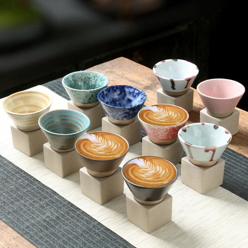 Japanese-Inspired Set of Artisanal Mugs for Coffee and Tea