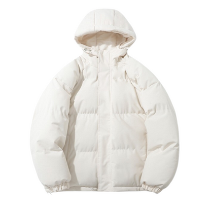 Cotton-Lined Winter Coat for All Genders with Detachable Hood