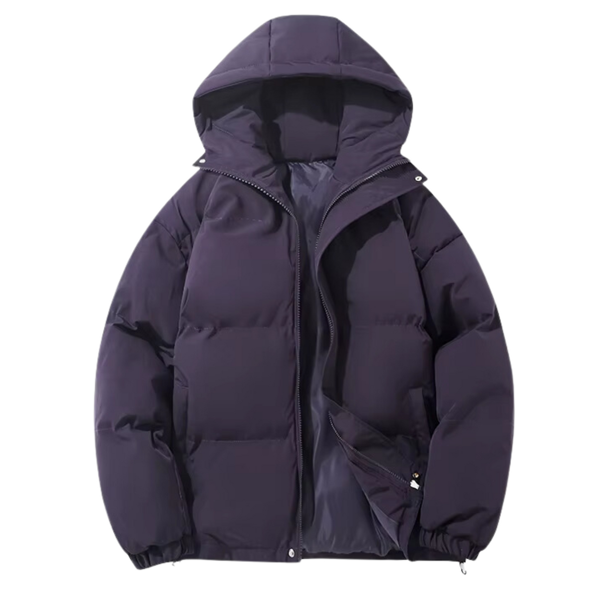 Cotton-Lined Winter Coat for All Genders with Detachable Hood