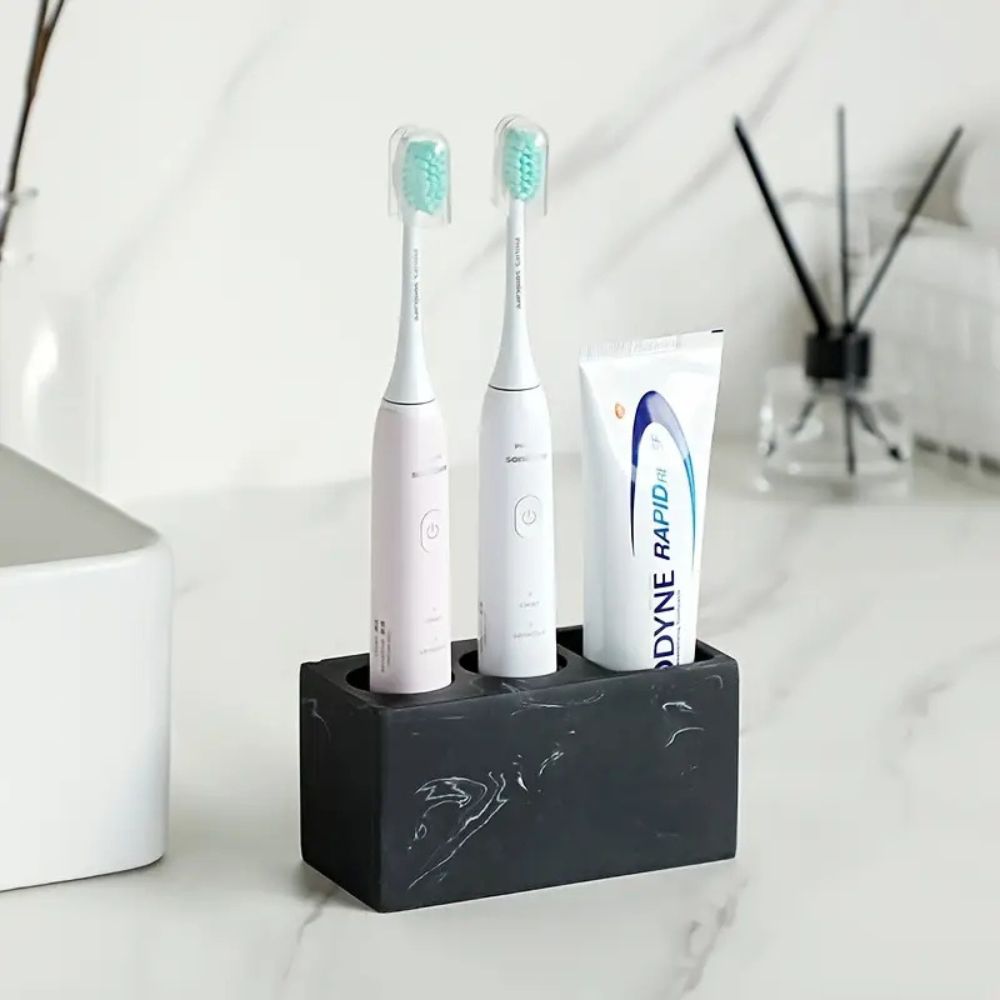 Elegant Resin Toothbrush Organizer for a Tidy Bathroom