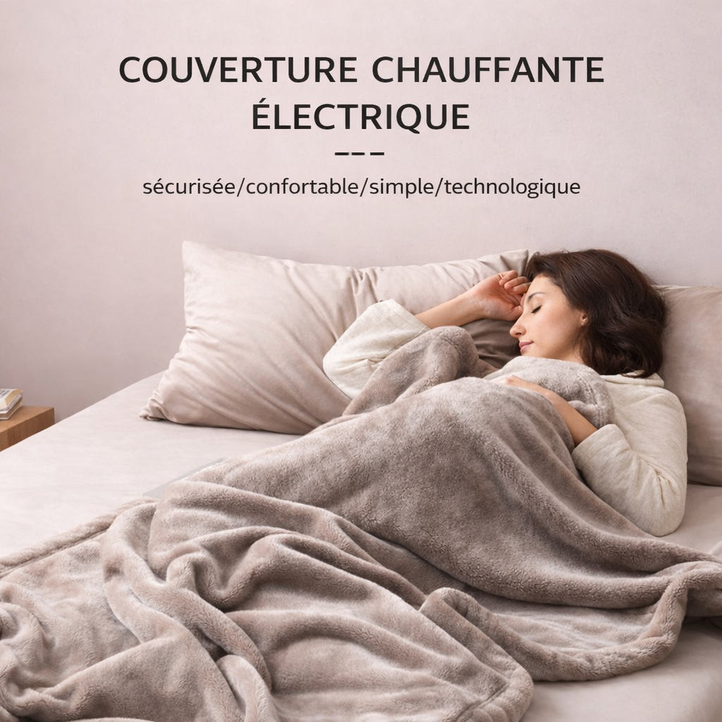 Electric Heated Blanket with Auto Shutoff and 6 Heat Settings