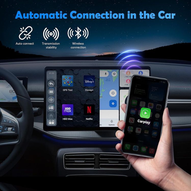 Wireless CarPlay Adapter for iOS and Android Devices