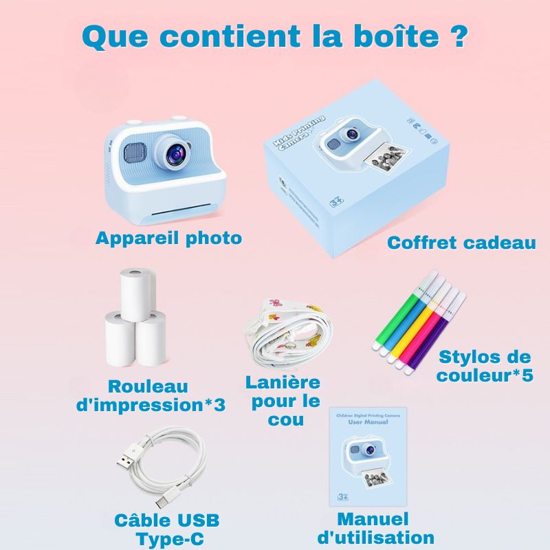 Instant Print Camera for Kids - Inkless Photo Capture