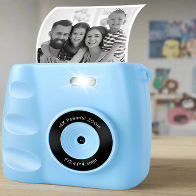 Children's Instant Camera in Blue – 1080p with 32GB SD Card Included
