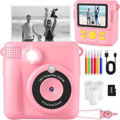 Children's Instant 1080p Camera with 32GB Memory Card Included