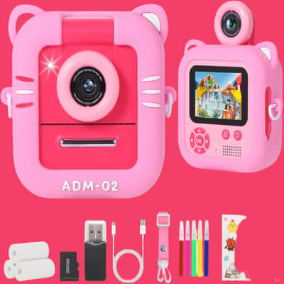 Children's Instant Camera with 48MP Rotating Lens