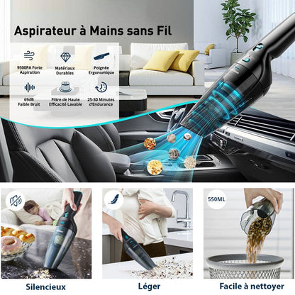 Cordless Handheld Vacuum Cleaner with Charging Dock – High Power