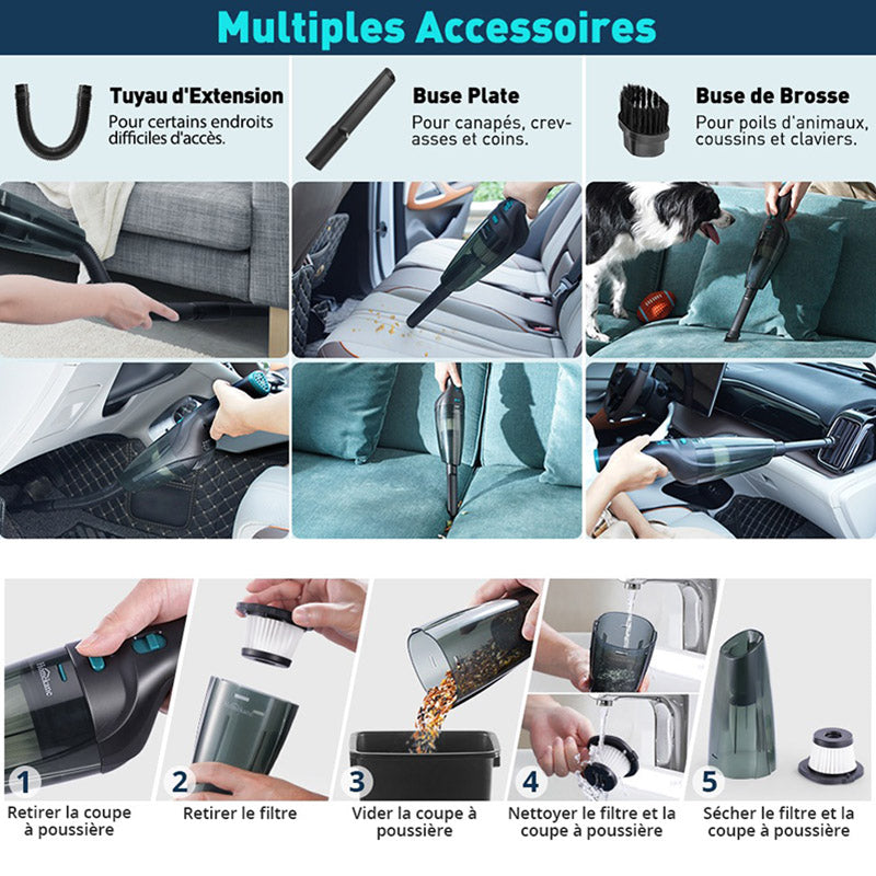 Cordless Handheld Vacuum Cleaner with Charging Dock – High Power