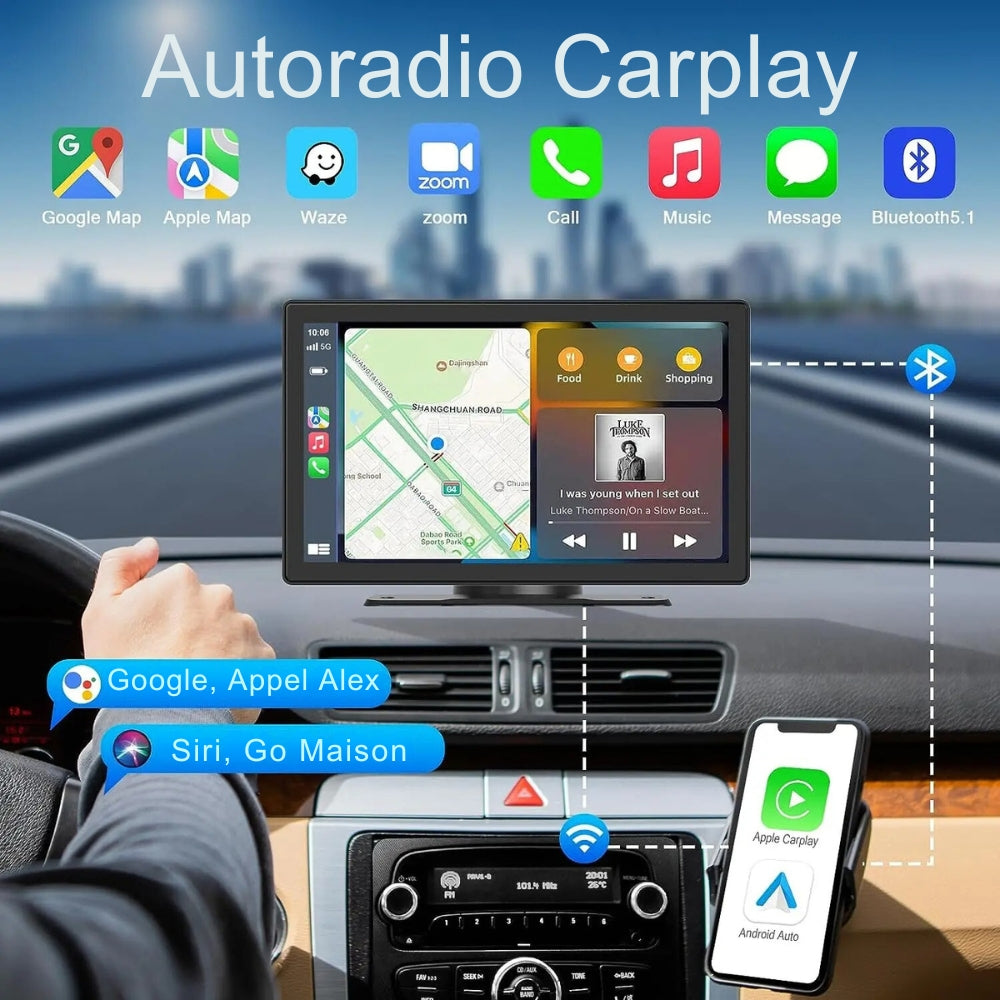 9” HD Touchscreen Wireless Car Radio with CarPlay Functionality