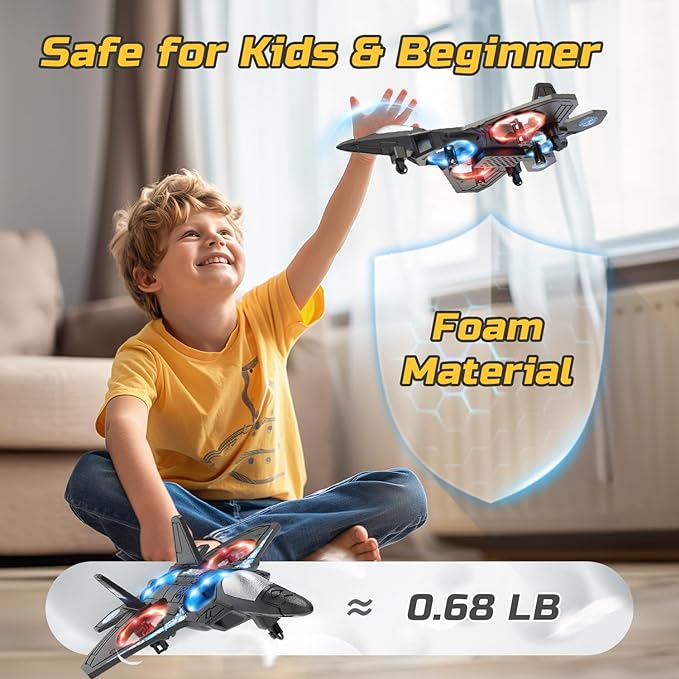 Remote-Controlled Airplane with Acrobatics and Lighting Features