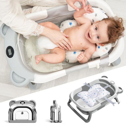 Ergonomic Foldable Baby Bathtub for Infants 0–24 Months