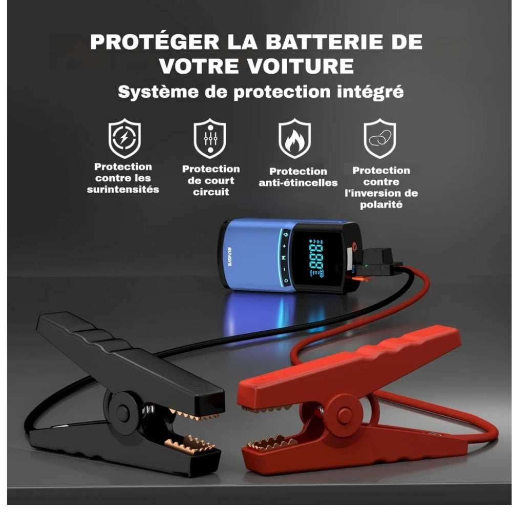 4-in-1 Car Jump Starter with Integrated Air Compressor