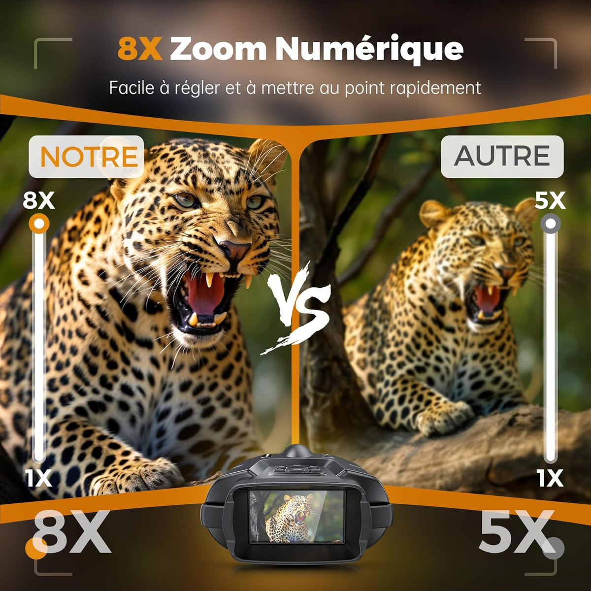 Night Vision Binoculars with Camera Link - 10x Zoom for Day and Night