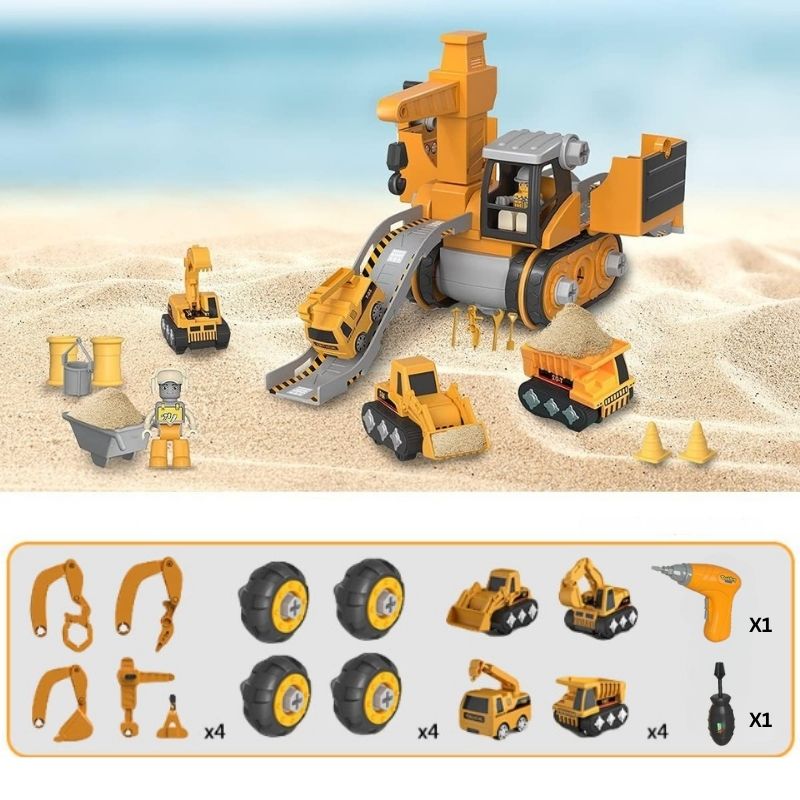 4-in-1 Kids' Educational Building Truck Toy
