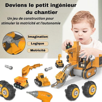 4-in-1 Kids' Educational Building Truck Toy