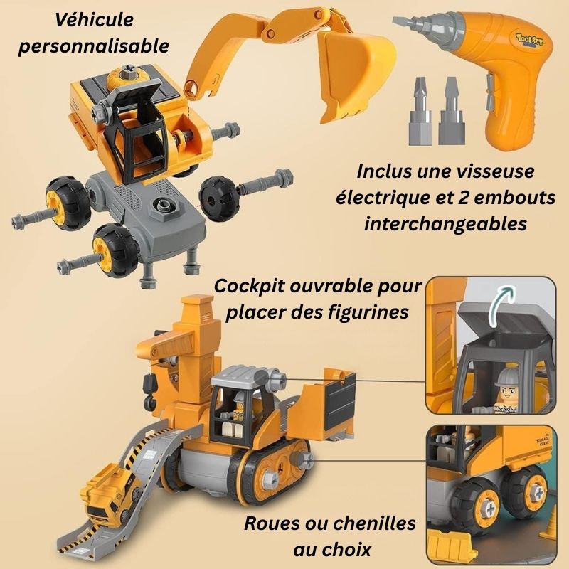 4-in-1 Kids' Educational Building Truck Toy