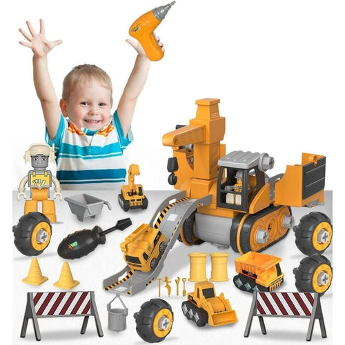 4-in-1 Kids' Educational Building Truck Toy