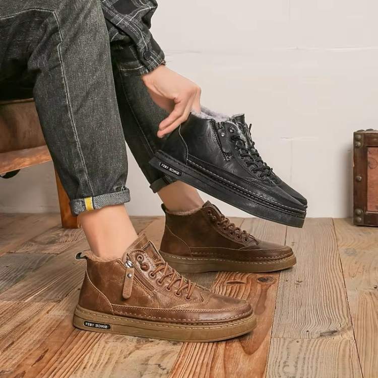 Winter Footwear with Thermal Lining and Slip-Resistant Soles