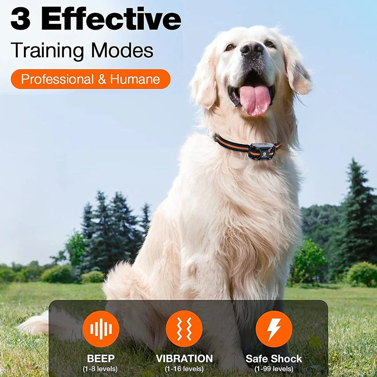 Waterproof Dog Training Collar with 3 Adjustable Modes