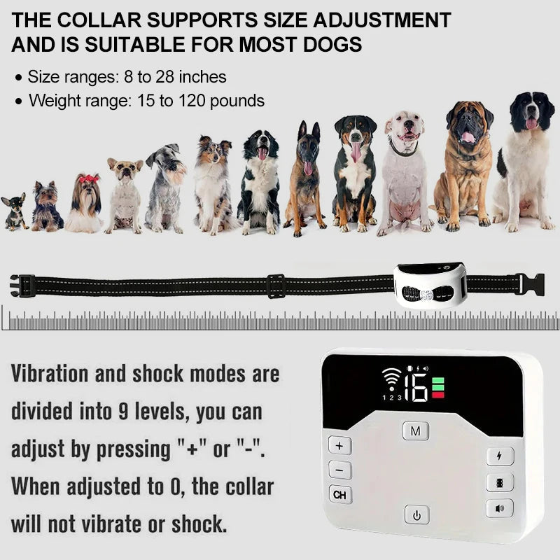 2-in-1 Wireless Dog Fence and Training Collar