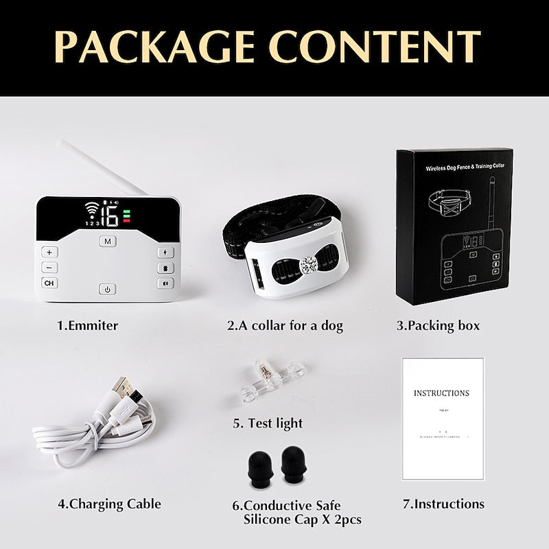 2-in-1 Wireless Dog Fence and Training Collar