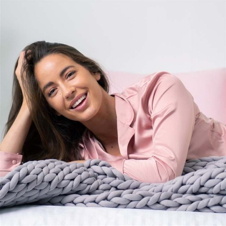 Knitted Weighted Blanket for Stress Relief and Better Sleep