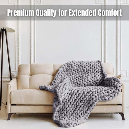 Knitted Weighted Blanket for Stress Relief and Better Sleep