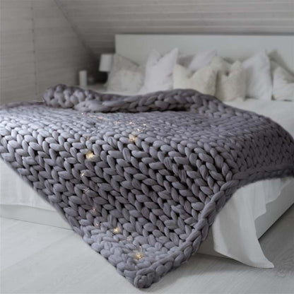 Knitted Weighted Blanket for Stress Relief and Better Sleep