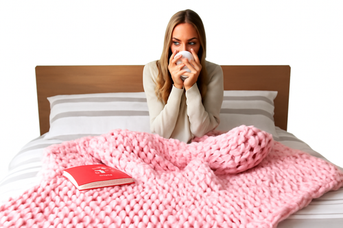 Knitted Weighted Blanket for Stress Relief and Better Sleep